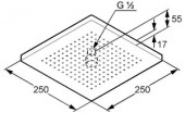 Kludi 665310500N A-Qa | верхний душ 250x250 мм